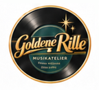 Original-Logo Goldene Rille als goldgeränderte Schallplatte